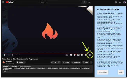 YouTube Summary Extension screenshot