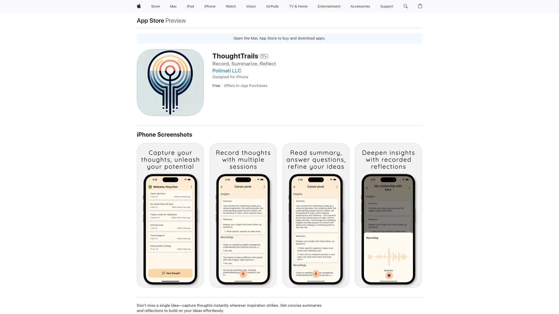 ThoughtTrails screenshot