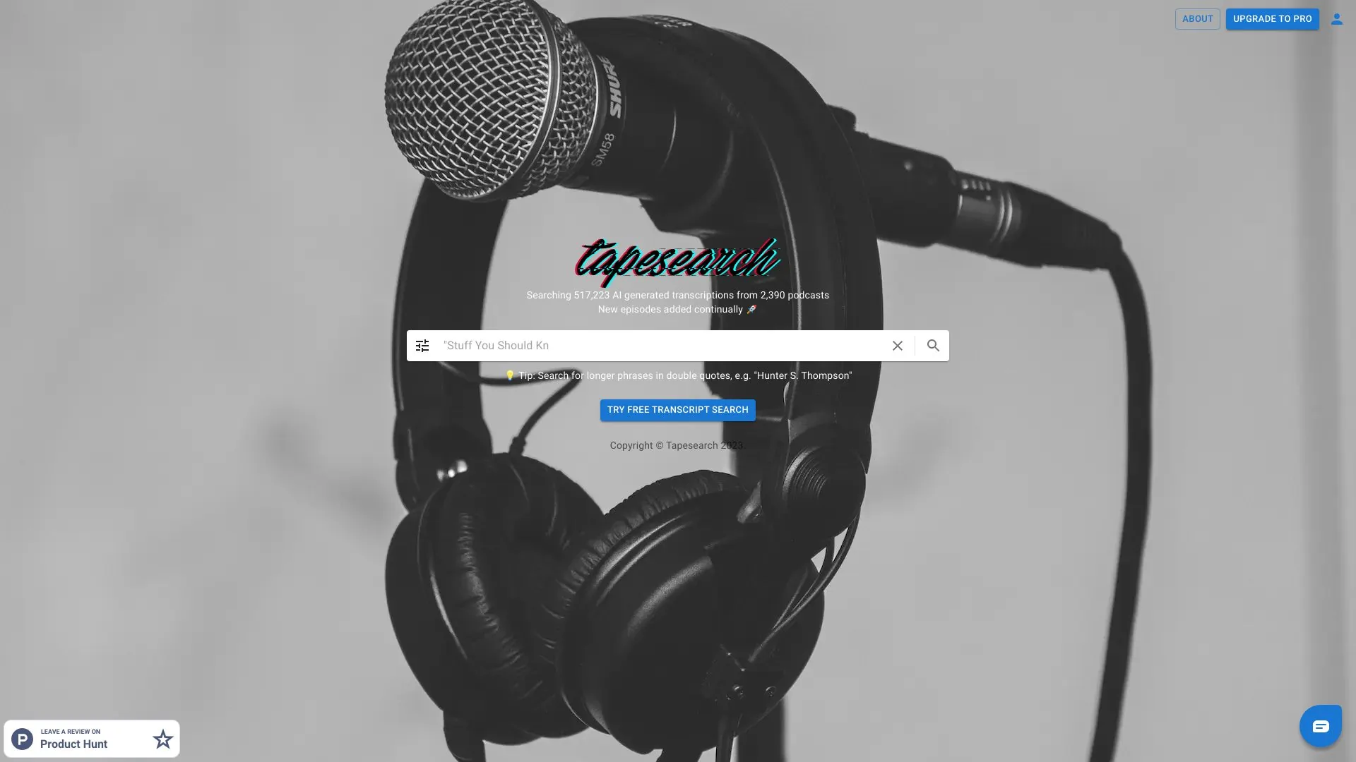 Tapesearch screenshot