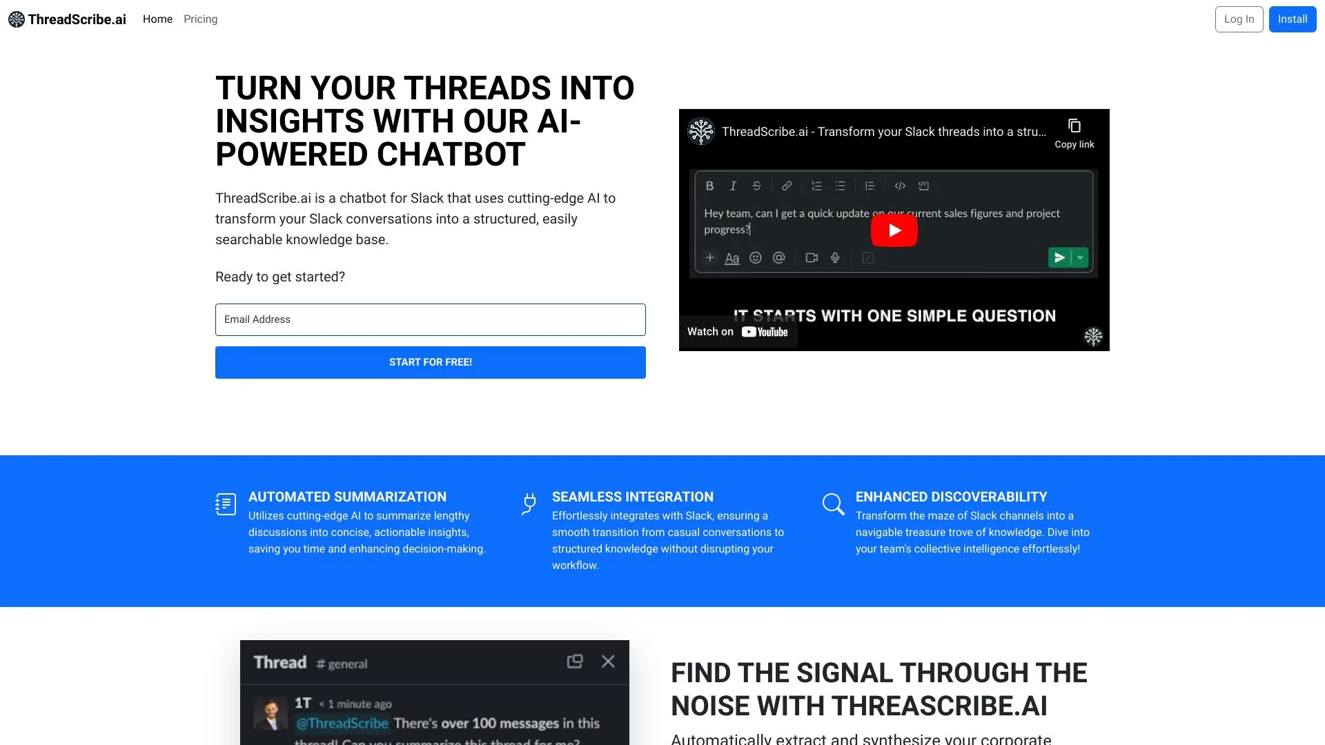 ThreadScribe.ai screenshot