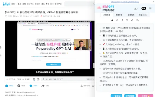 BibiGPT.co screenshot