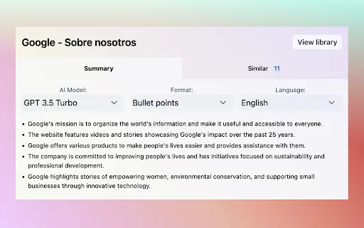 Article Summarizer screenshot