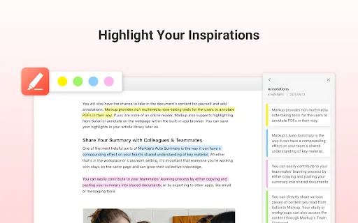 Markup screenshot