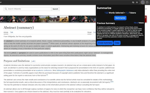 Simple Summary screenshot