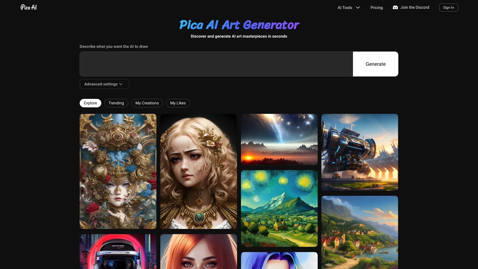 Pica AI Art Generator screenshot