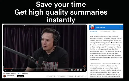 TubeSumma screenshot