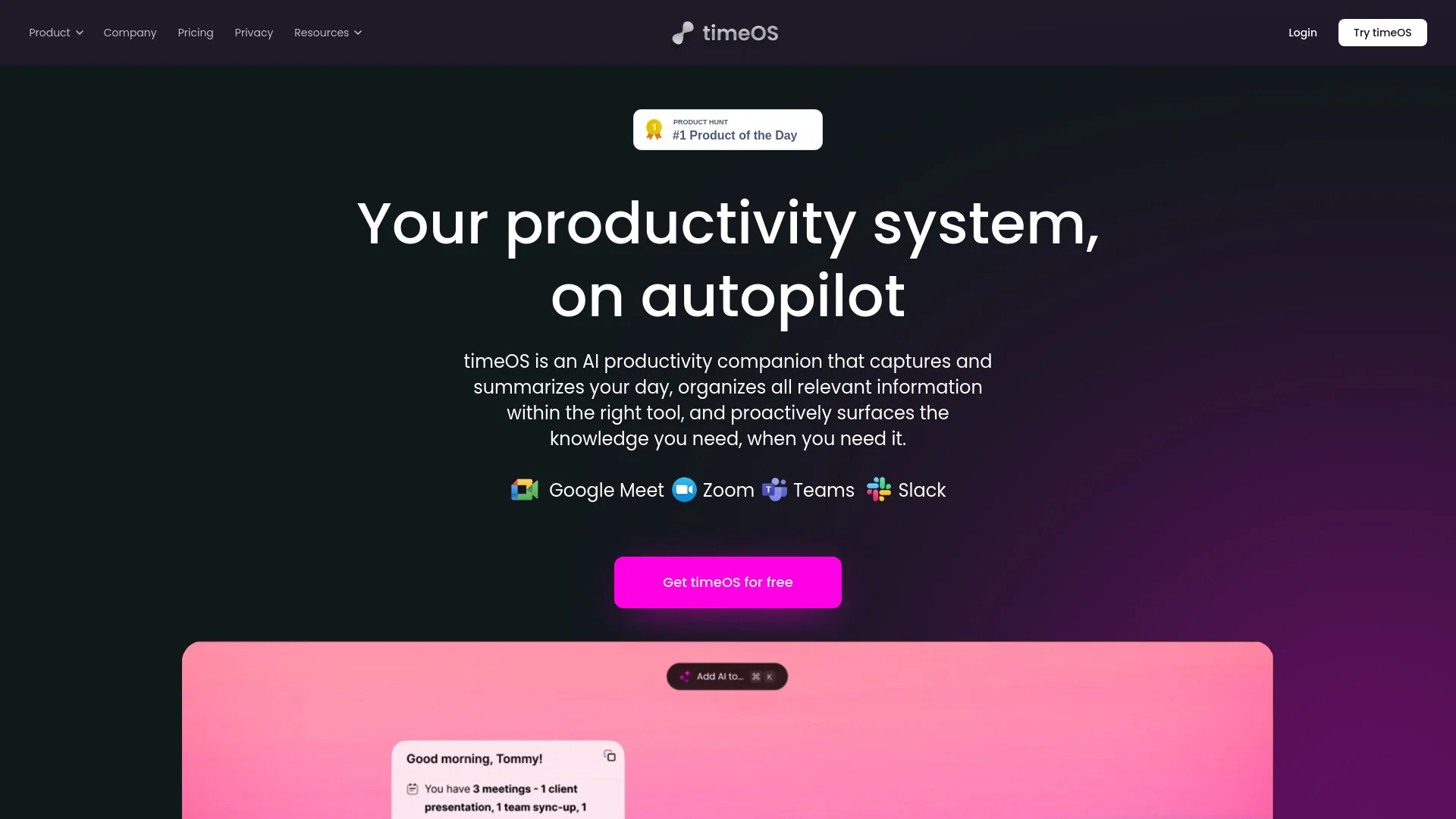 timeOS screenshot