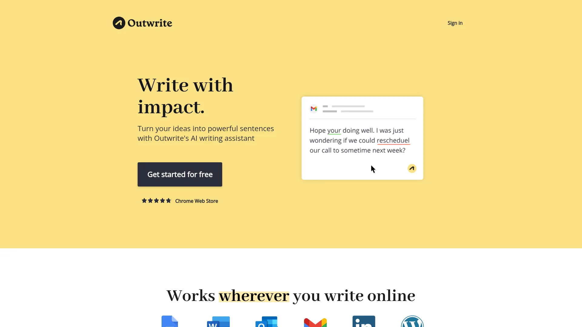 Outwrite screenshot
