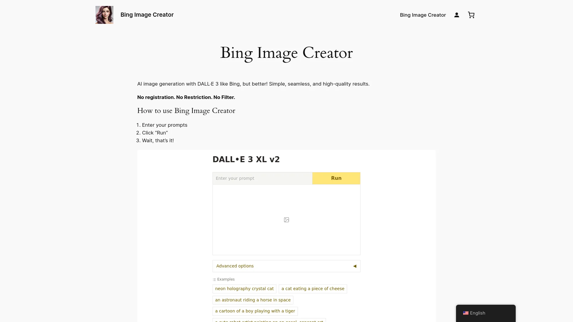 Bing Image Creator screenshot