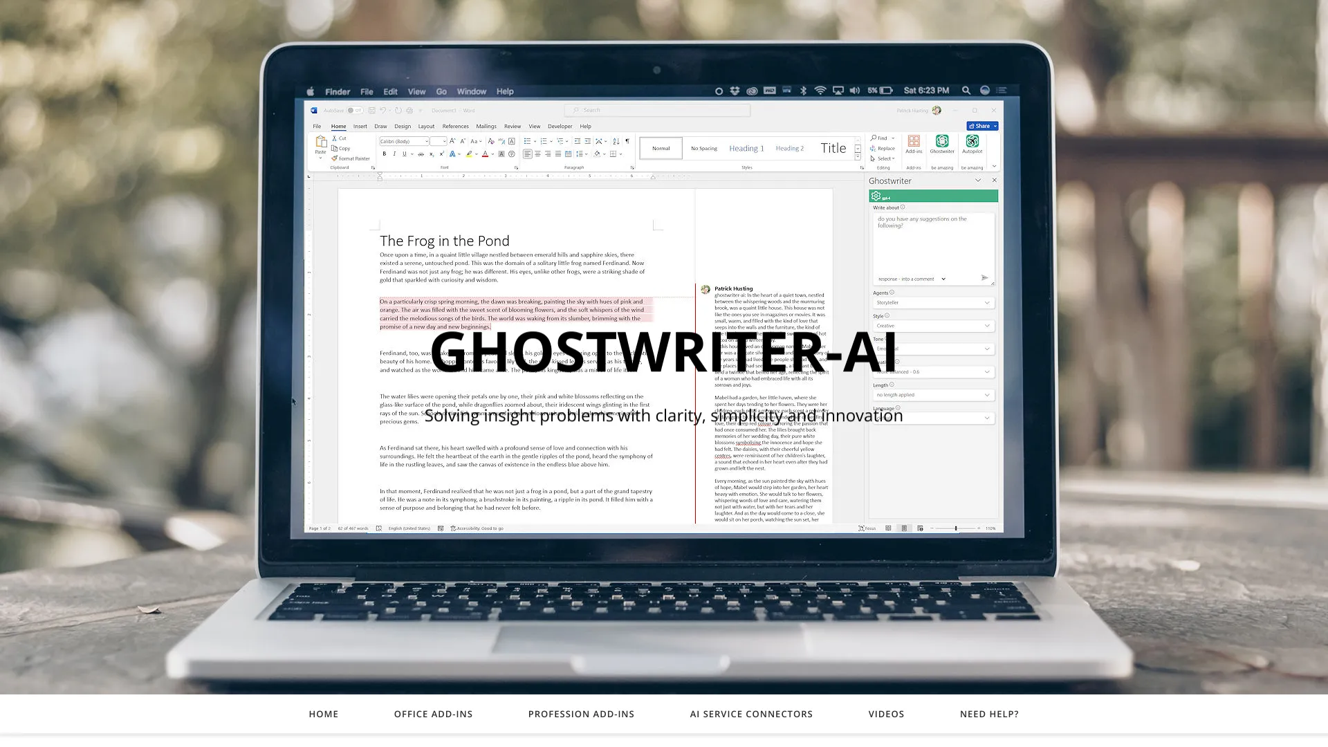 Ghostwriter Add-ins for Microsoft Office screenshot