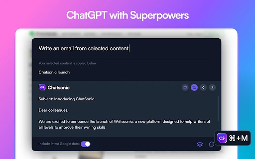 ChatSonic screenshot
