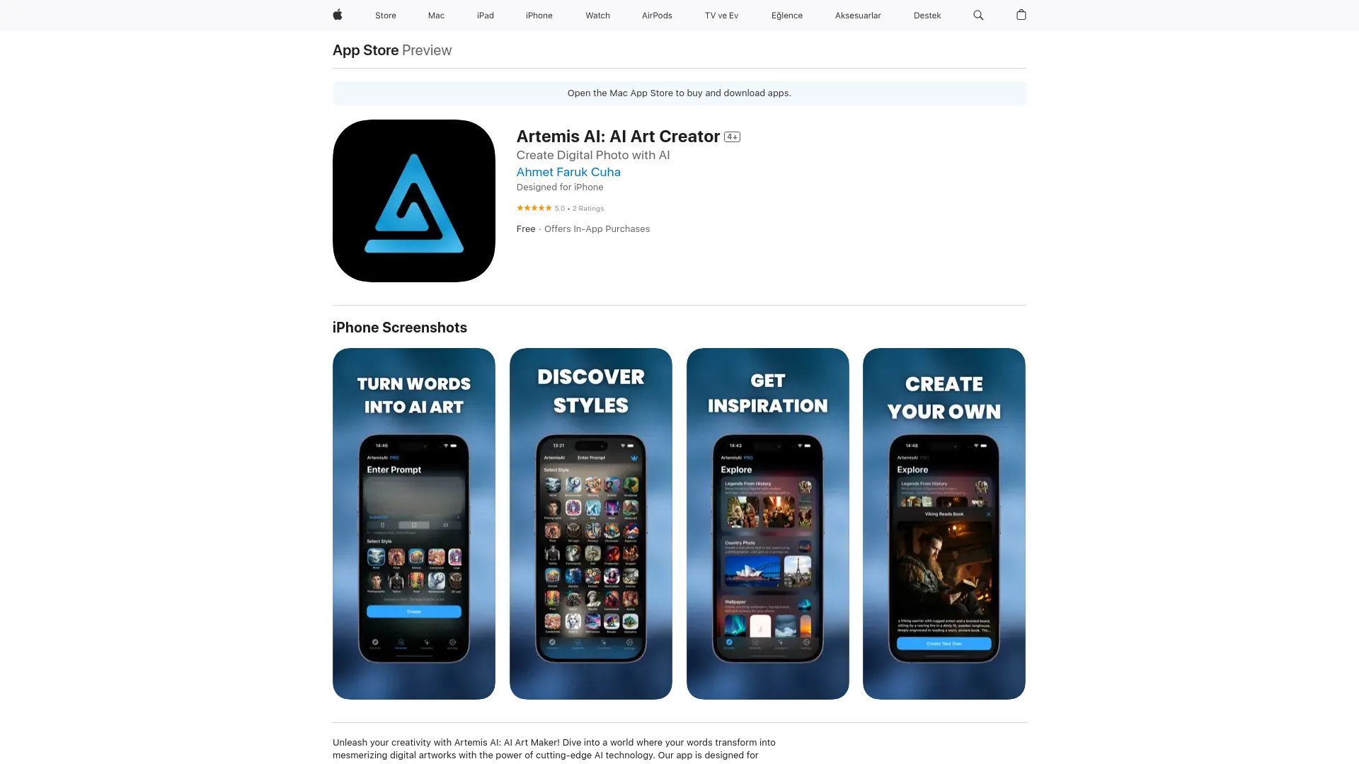 Artemis AI screenshot