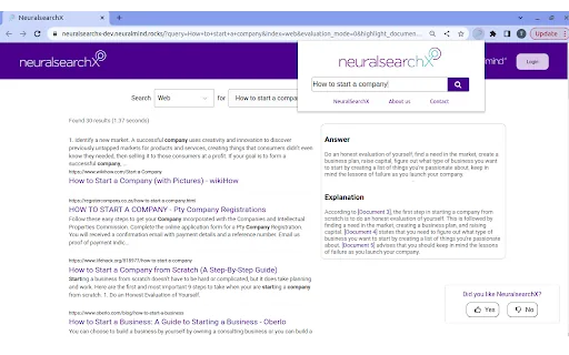 NeuralSearchX screenshot