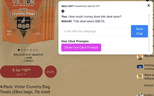 Webpage Chatbot screenshot