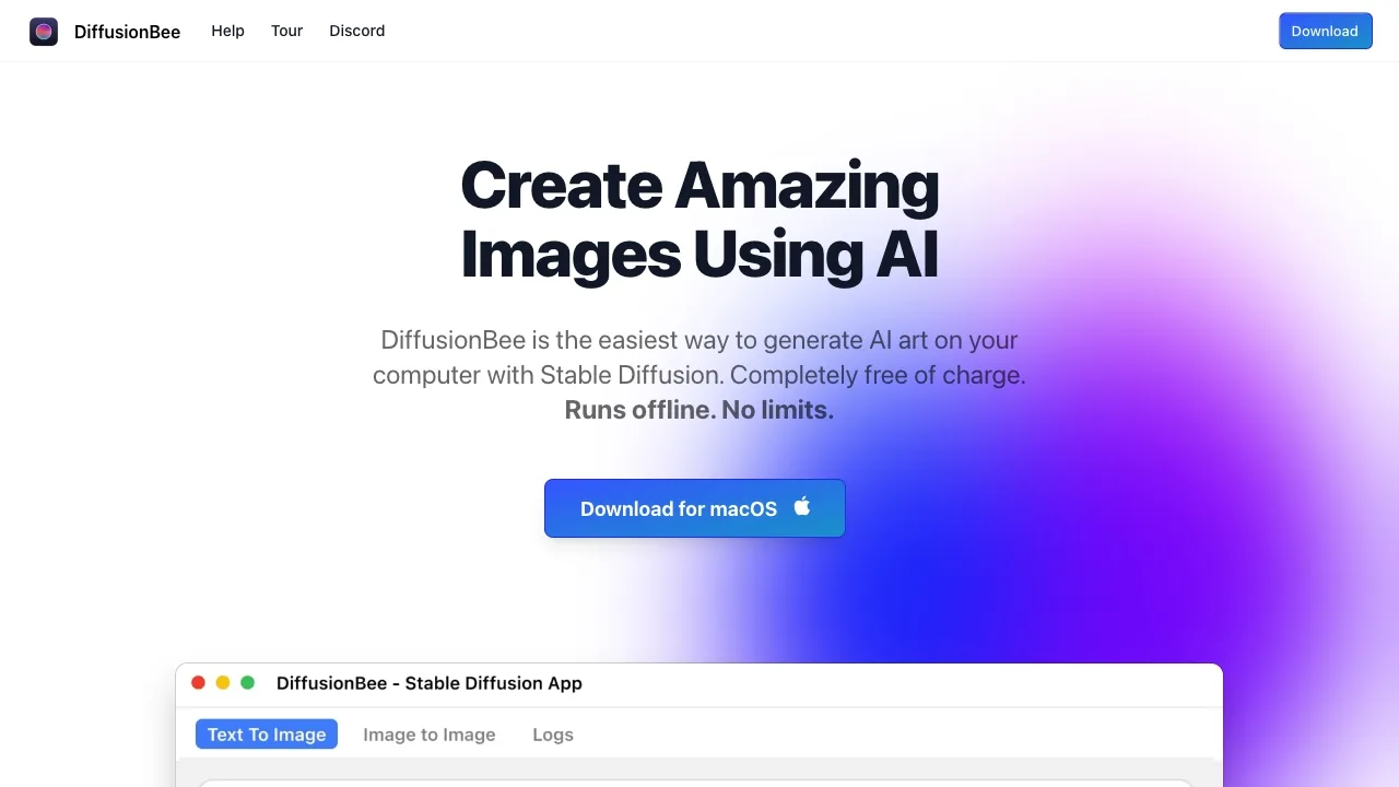 DiffusionBee screenshot