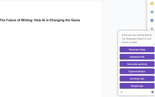 AI Writing Assistant screenshot