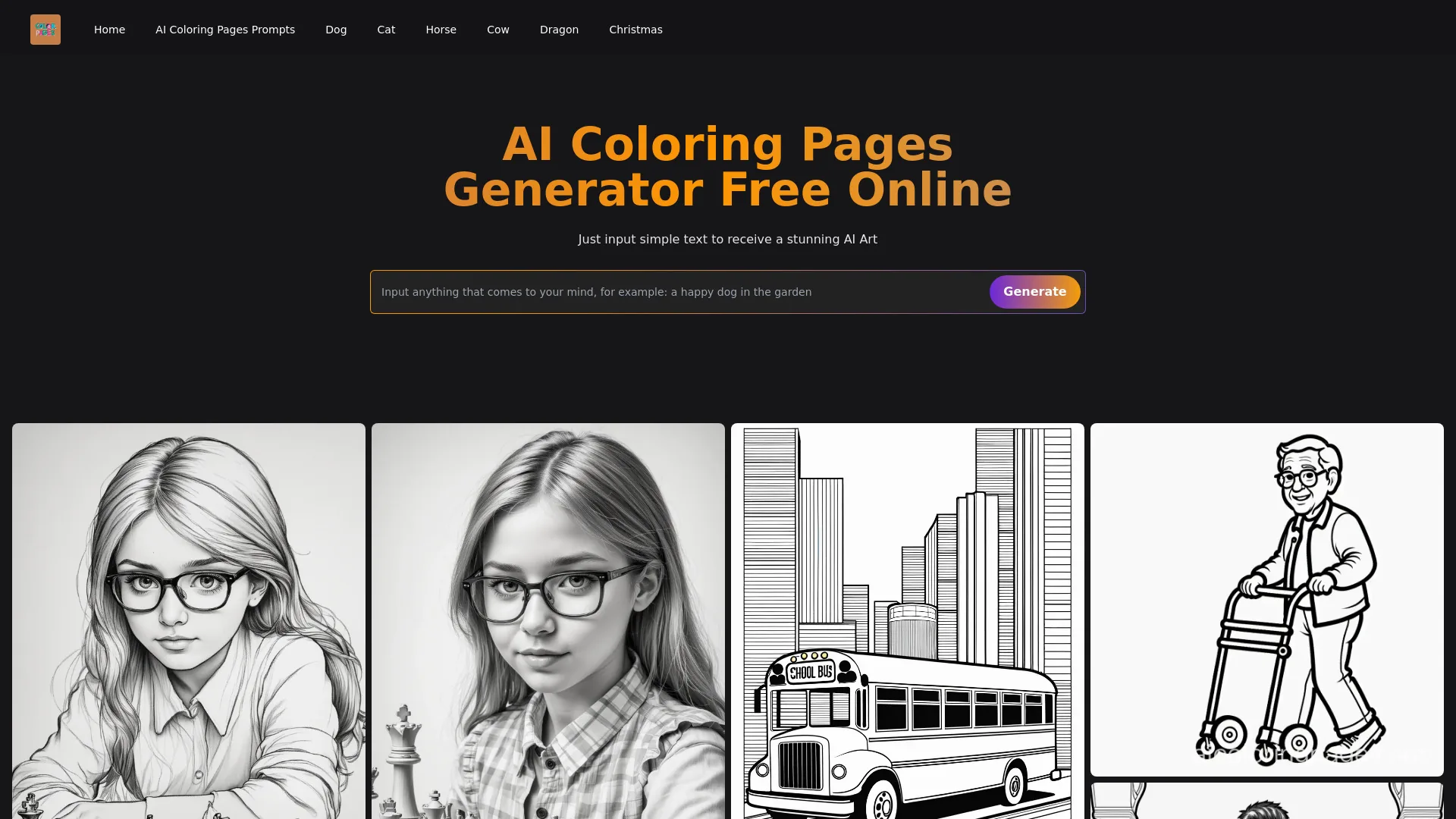 AI Coloring Pages Generator screenshot