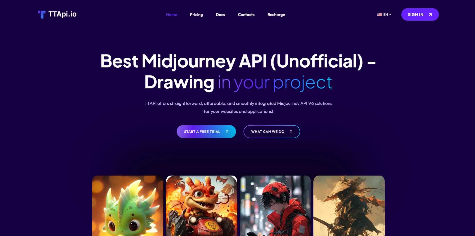 Midjourney API screenshot