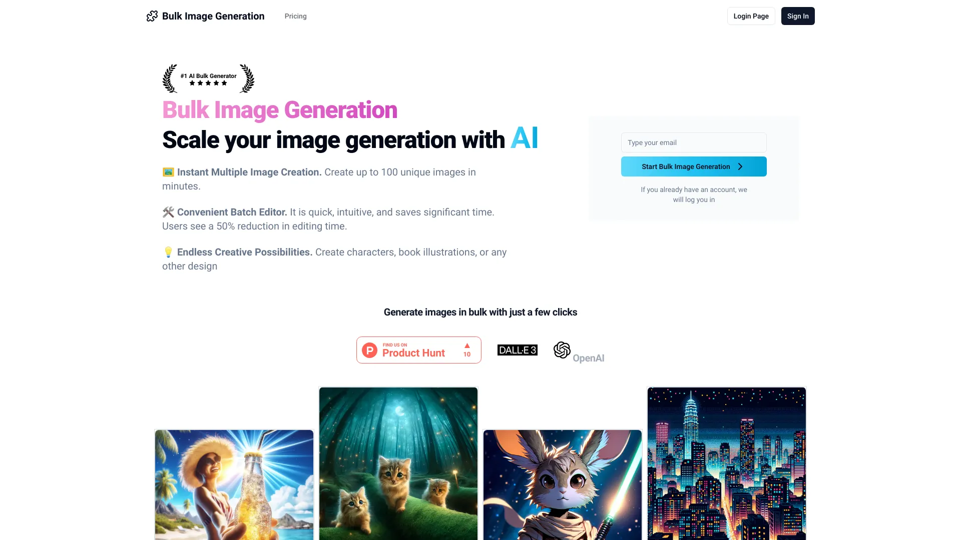 Bulk Image Generation with AI screenshot