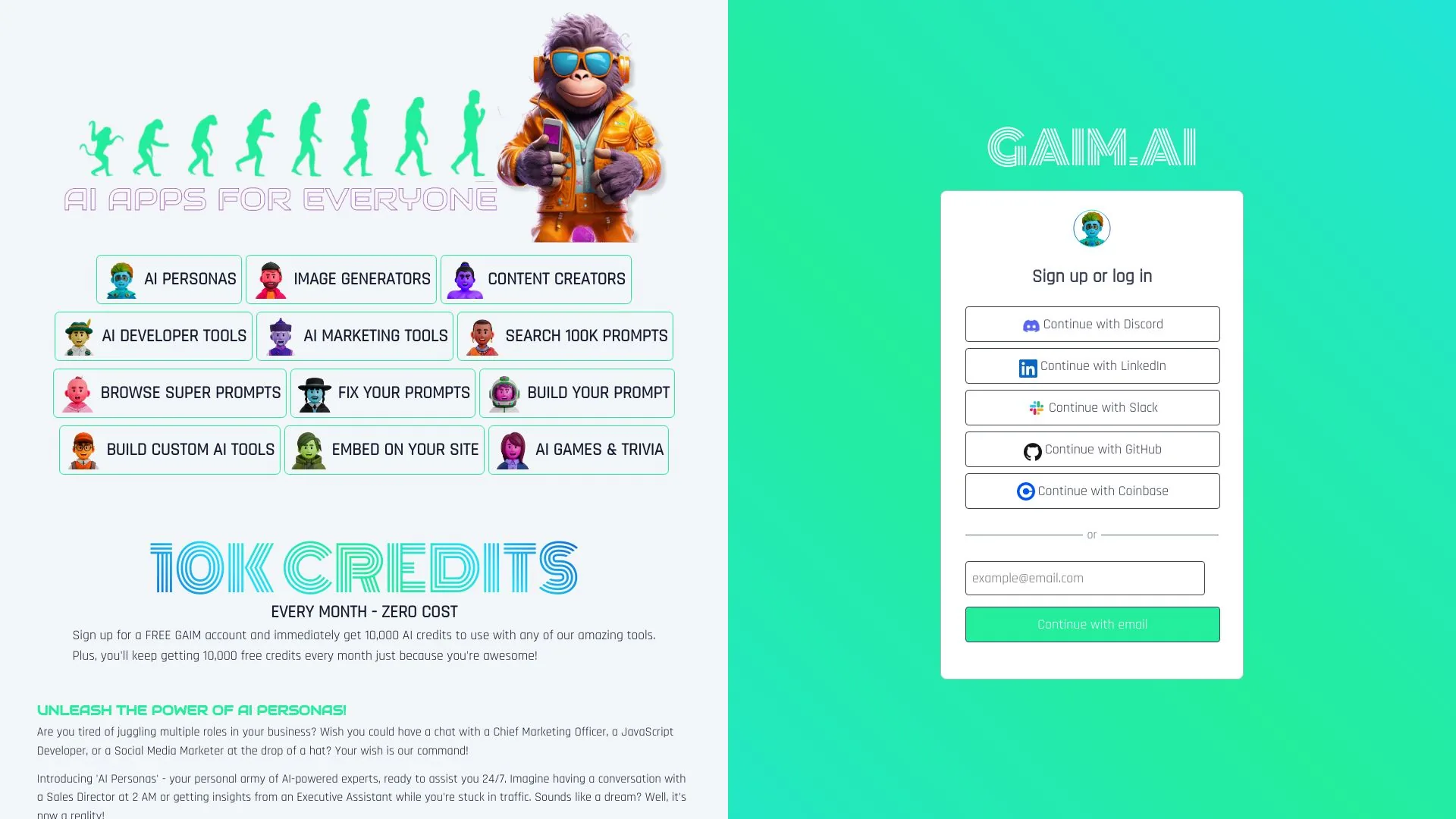 GAIM.AI | AI Tools & More | Become a #GAIMCHANGER screenshot