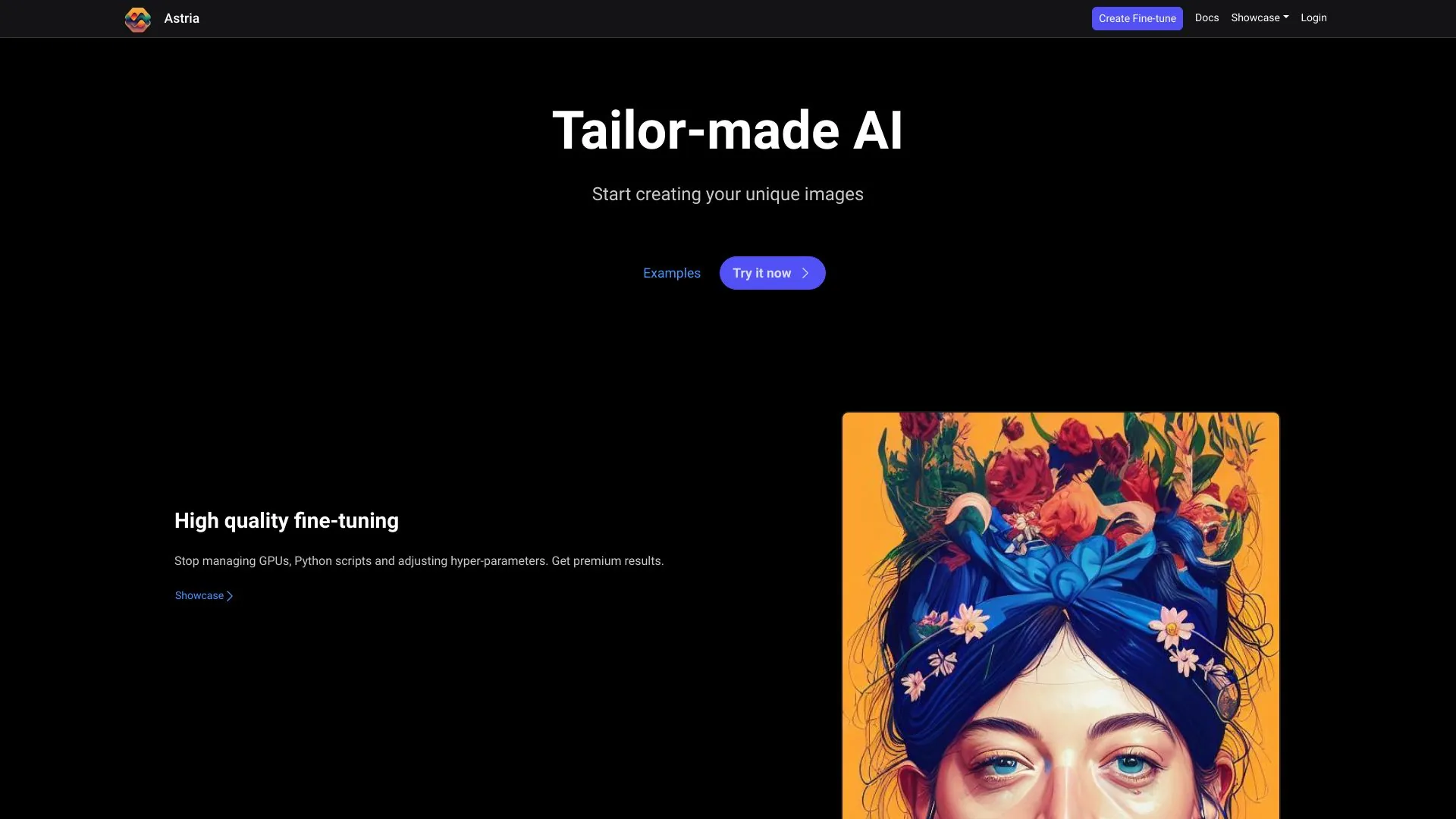 Astria - Dreambooth API screenshot