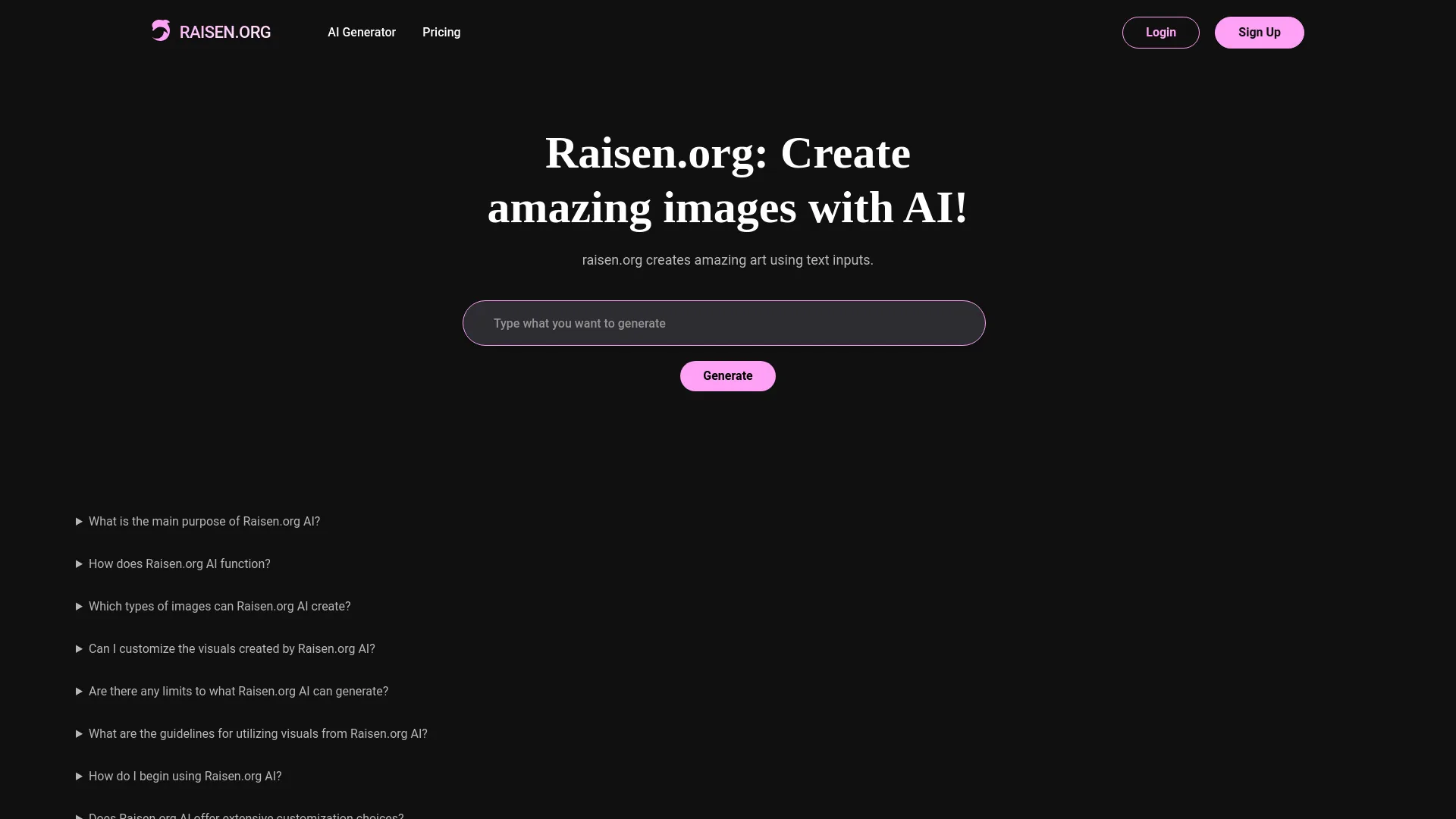 Raisen.org screenshot