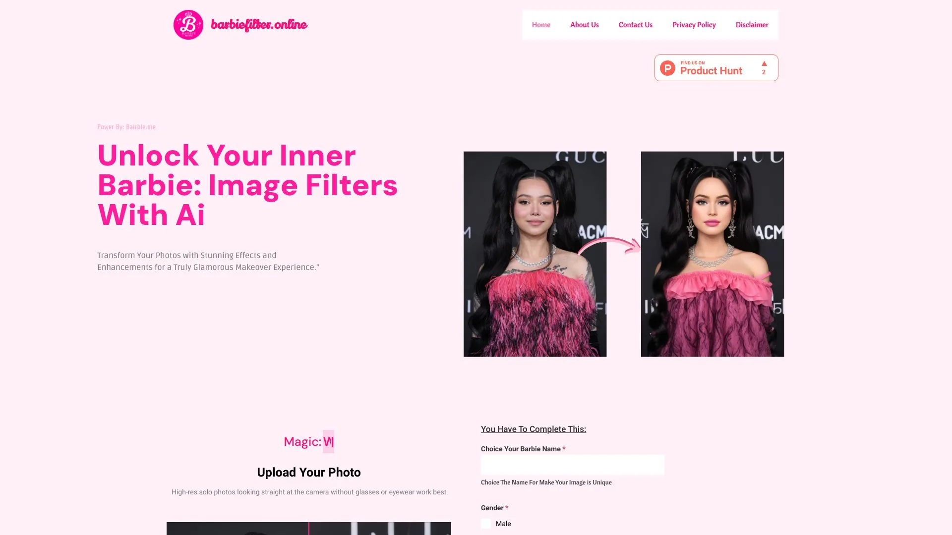 Barbie Filter Online screenshot