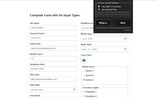 Autofilly screenshot
