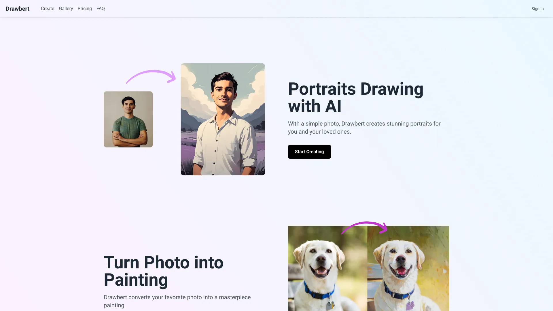Drawbert - A Portrait Artist AI screenshot