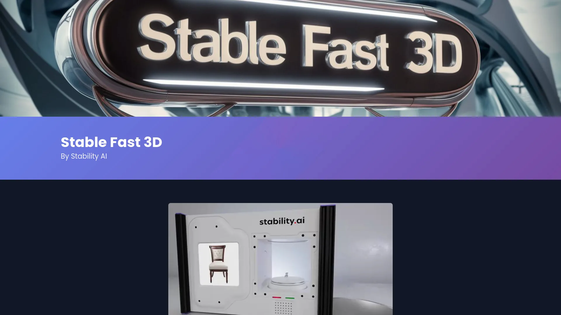 Stable Fast 3D by Stability AI screenshot