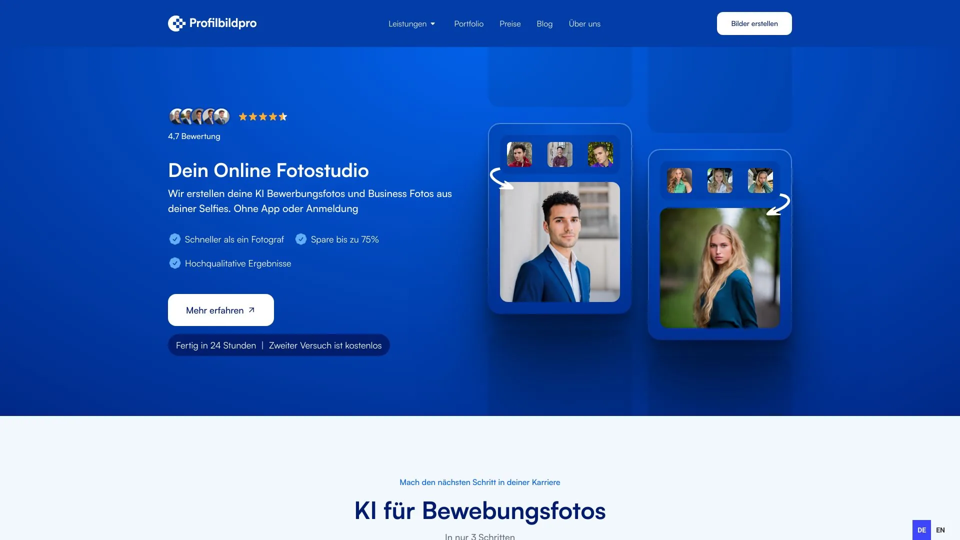 KI Bewerbungsfoto-erstelle KI Businessfoto und AI Profilbild screenshot