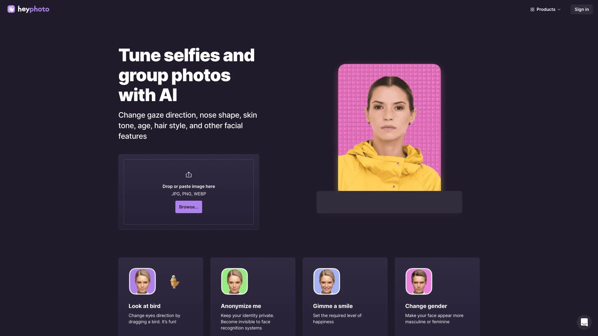 HeyPhoto AI Online Photo Editor screenshot