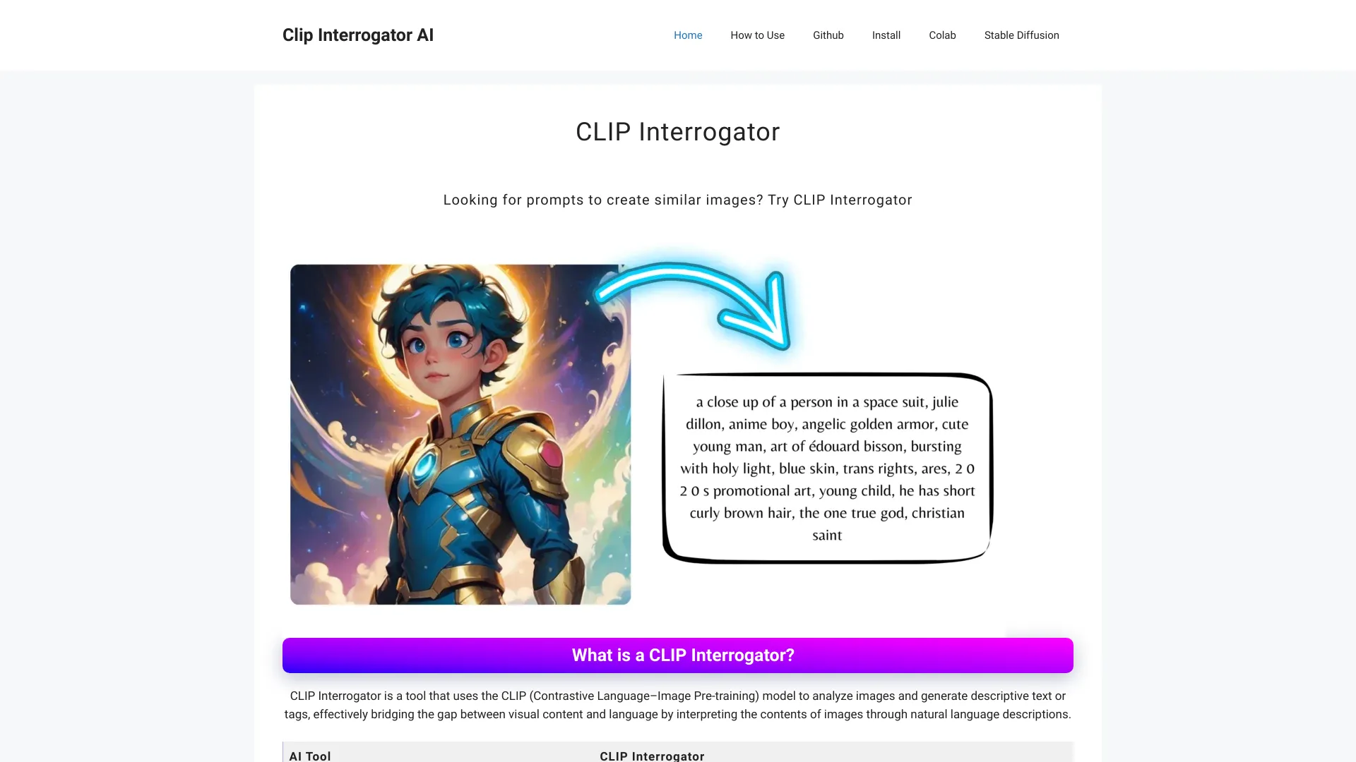 CLIP Interrogator screenshot