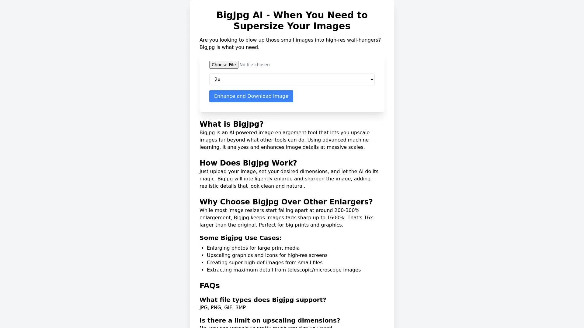 Bigjpg.AI screenshot