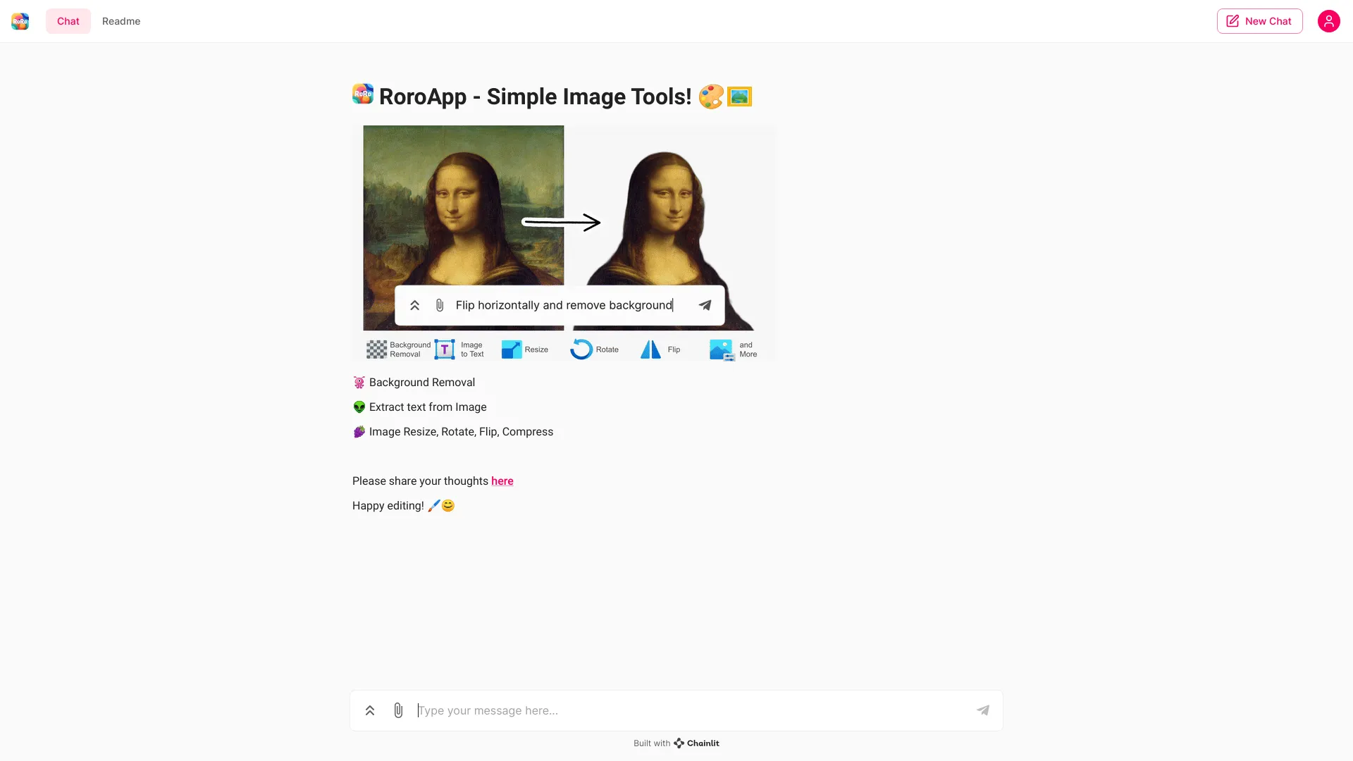 RoroApp screenshot