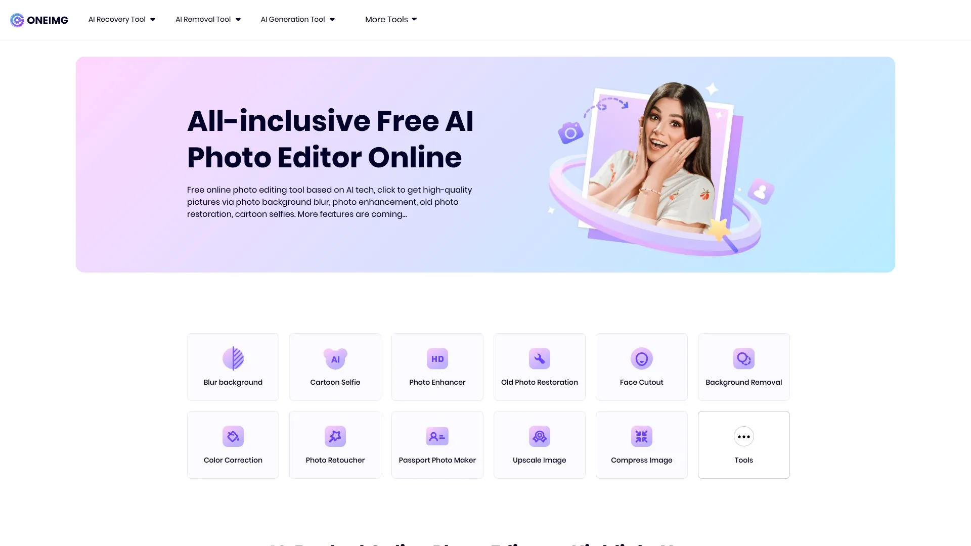 ONEIMG | 免费在线照片编辑器和最佳照片编辑工具 screenshot
