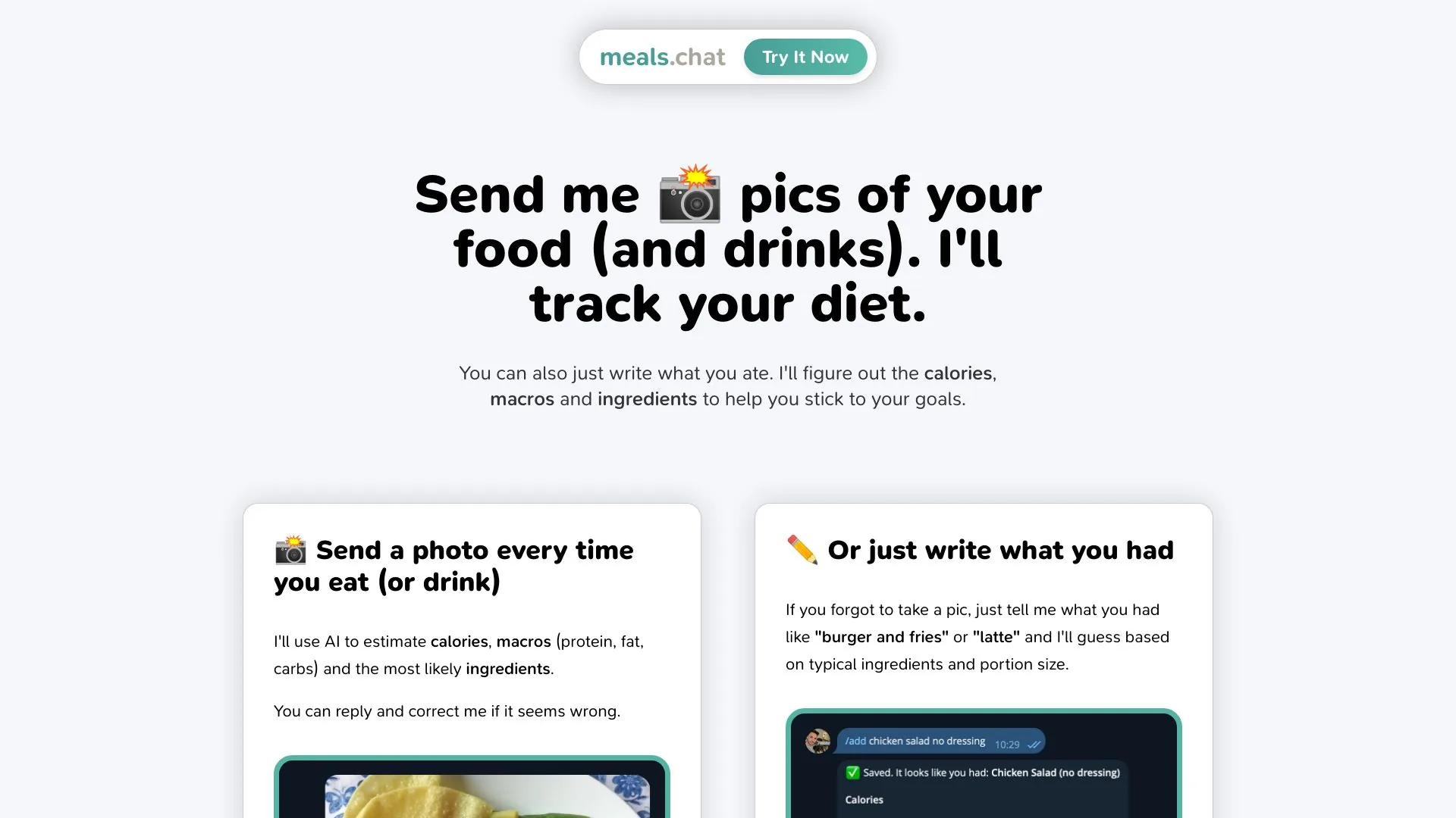 Meals Chat screenshot