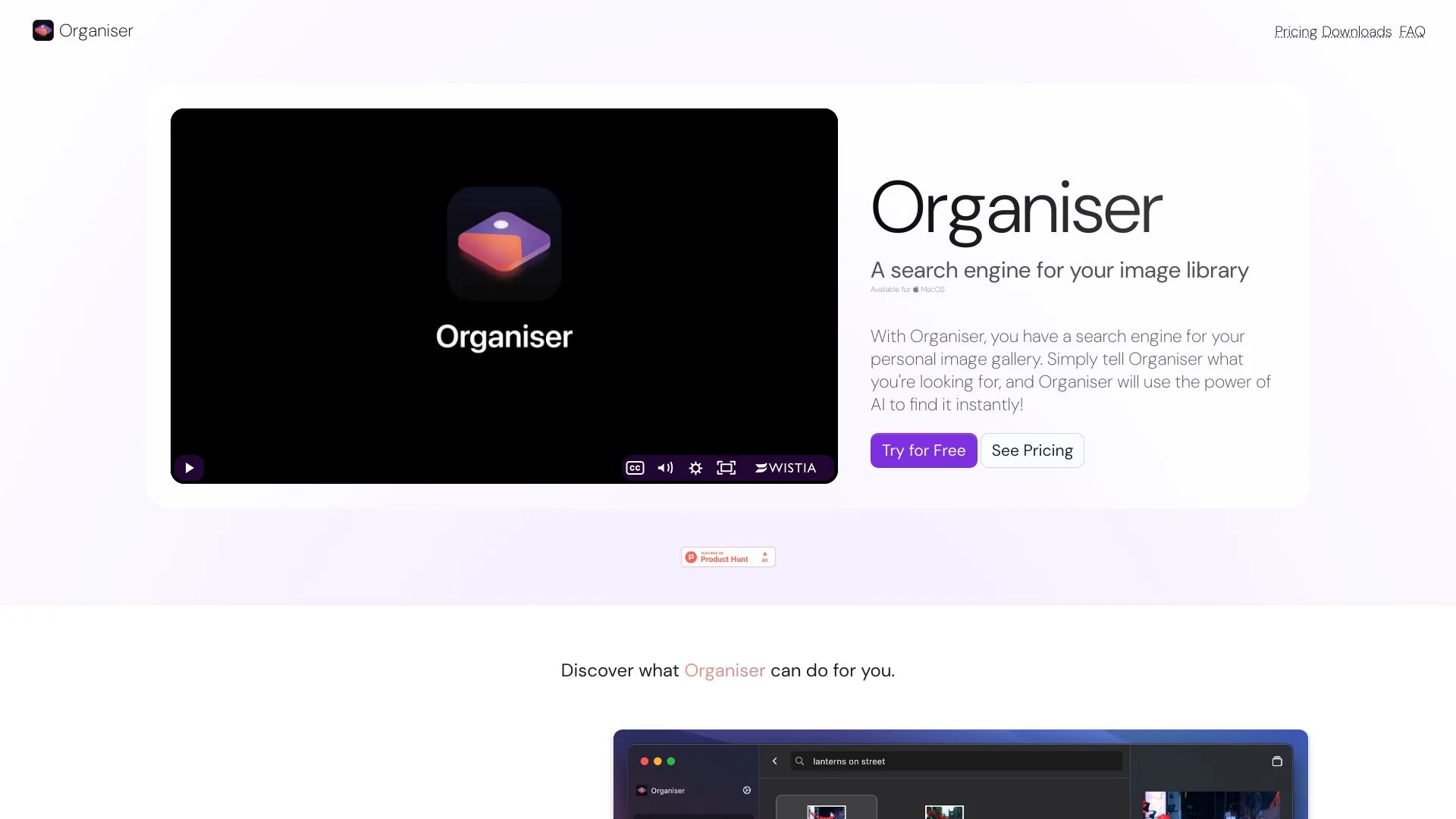 Organiser screenshot
