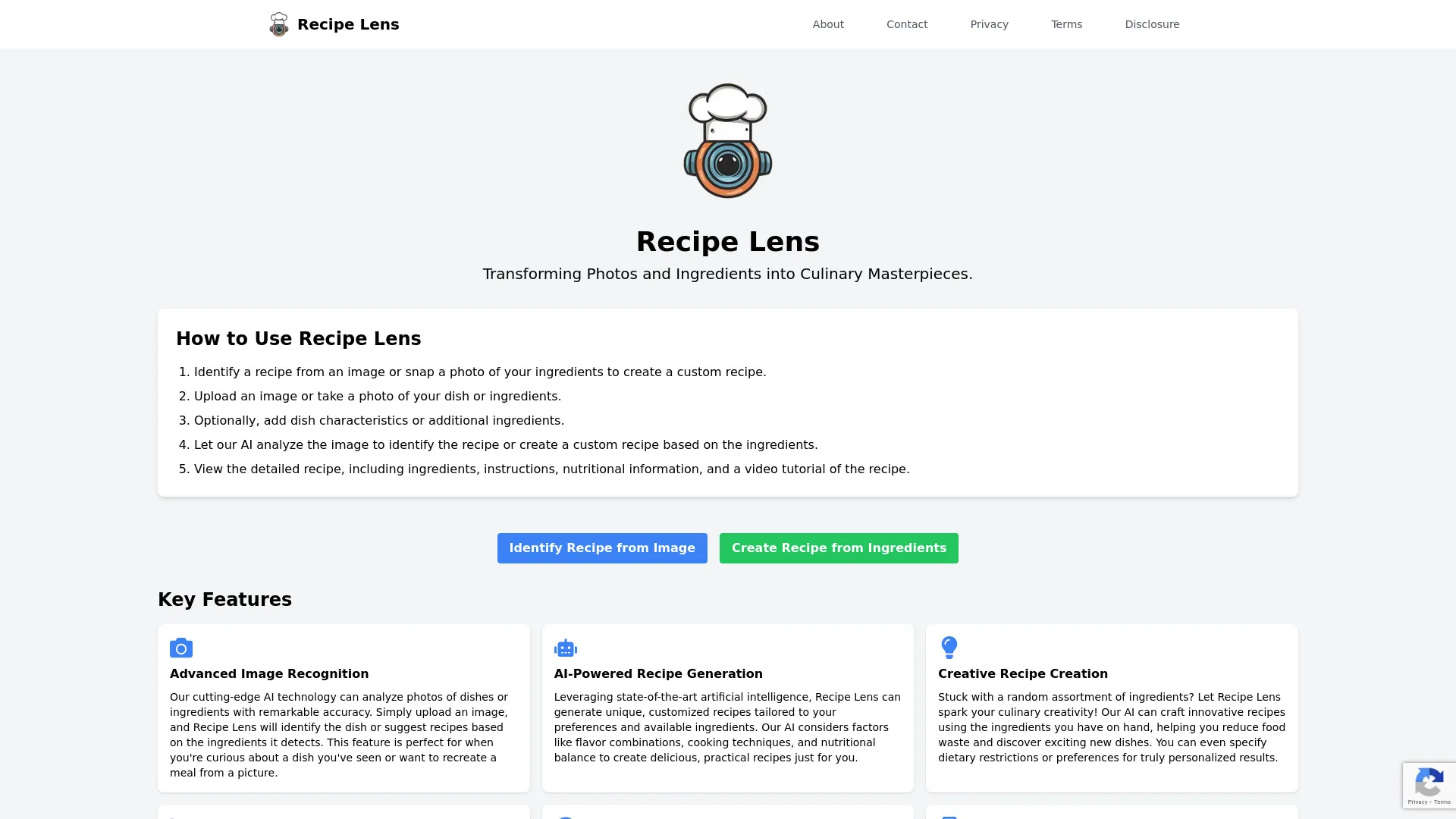 Recipe Lens screenshot