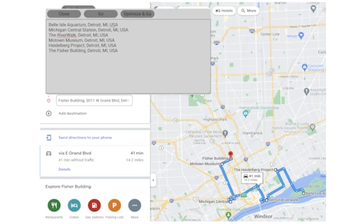 Route Optimizer Button screenshot
