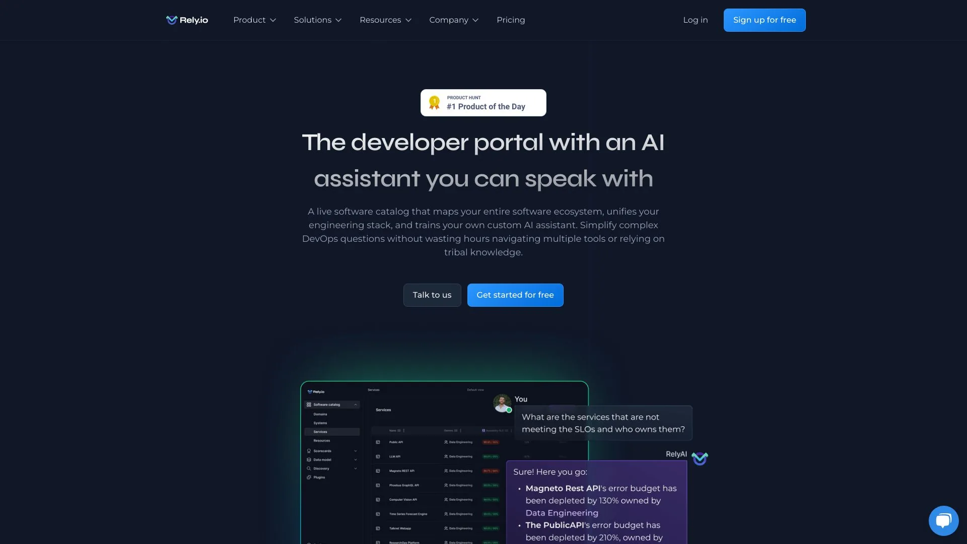 Rely.io screenshot
