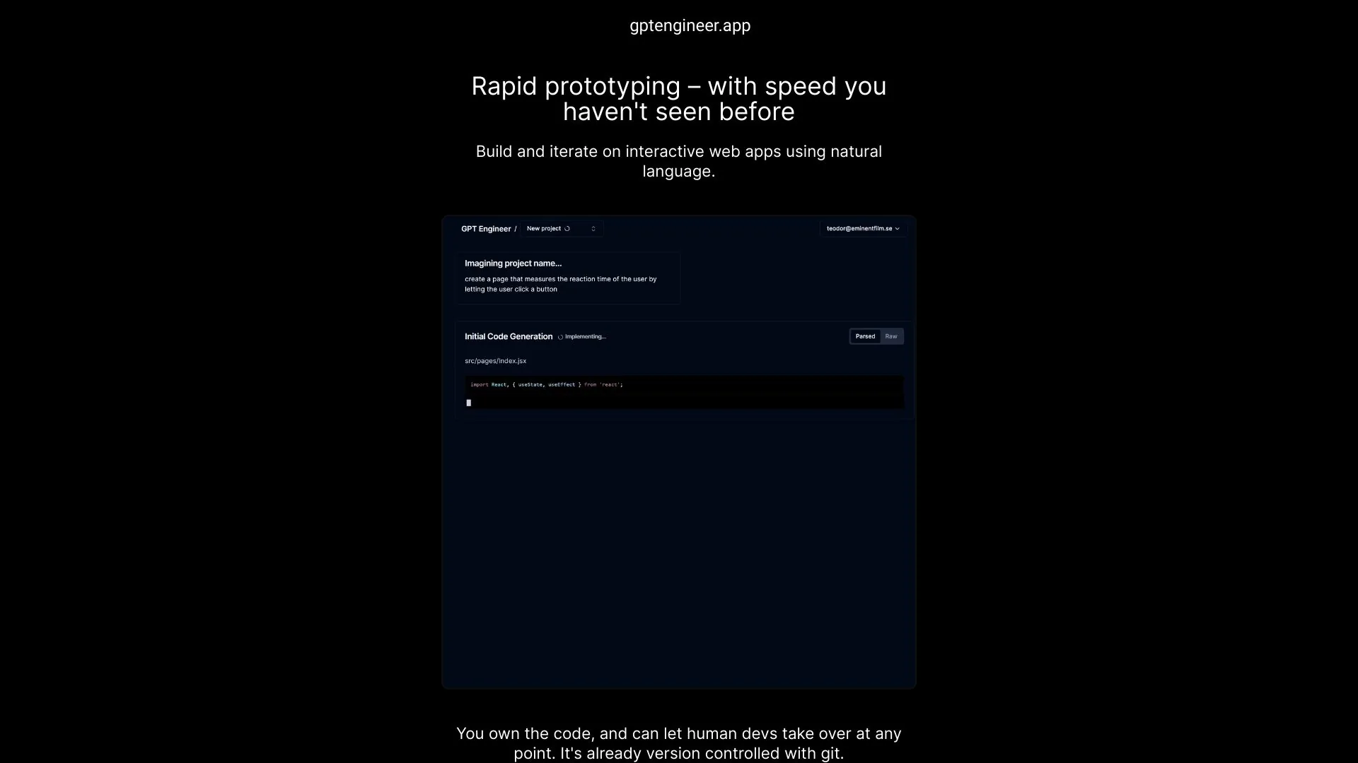gptengineer.app screenshot