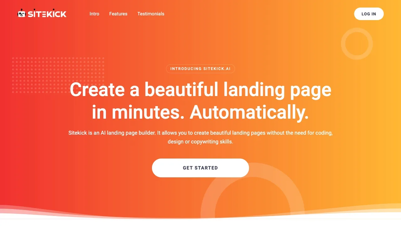 Sitekick screenshot