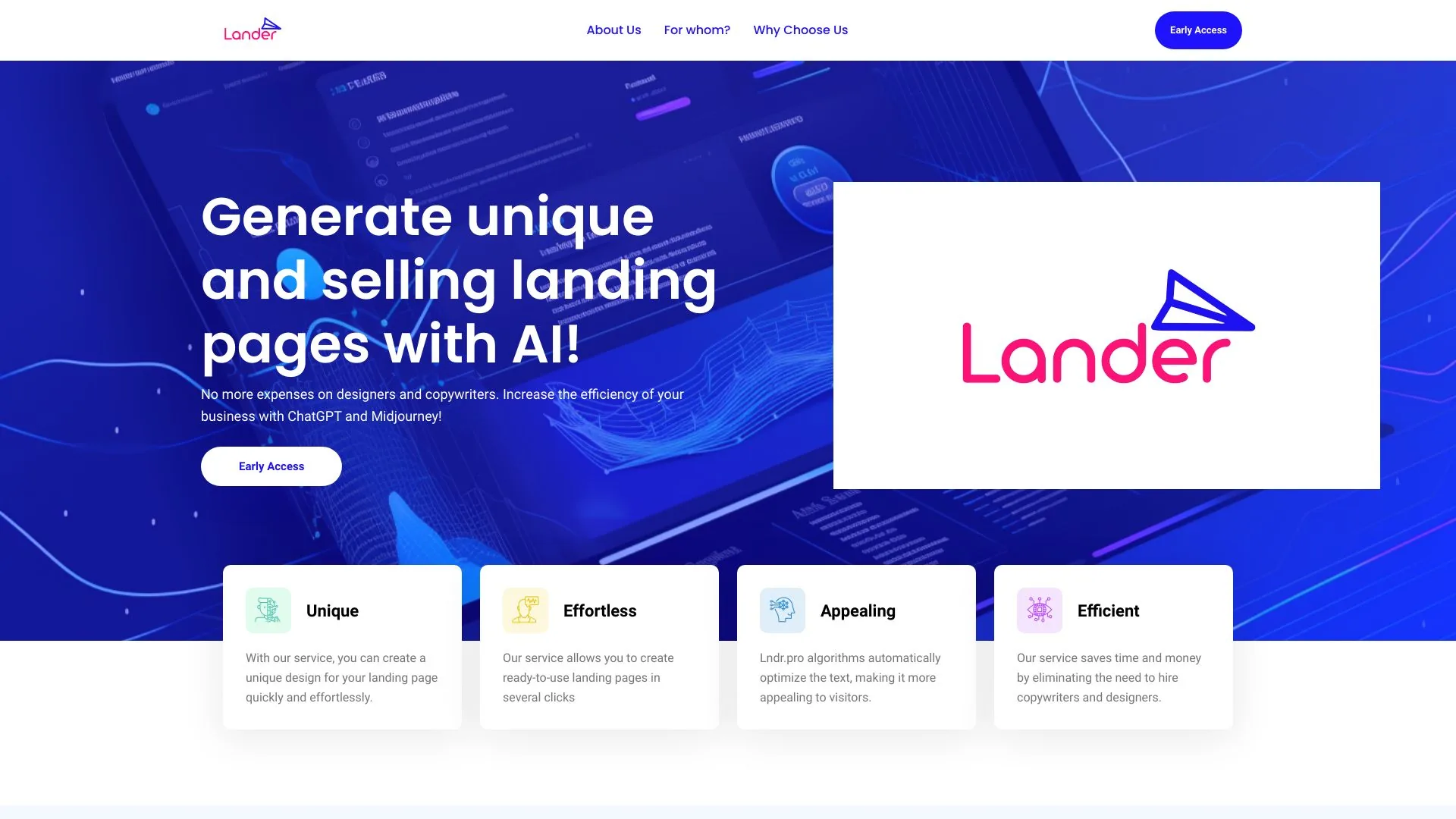 Lander - 无需编码的AI生成器 screenshot