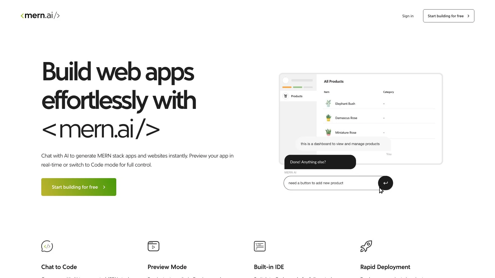MERN.AI screenshot
