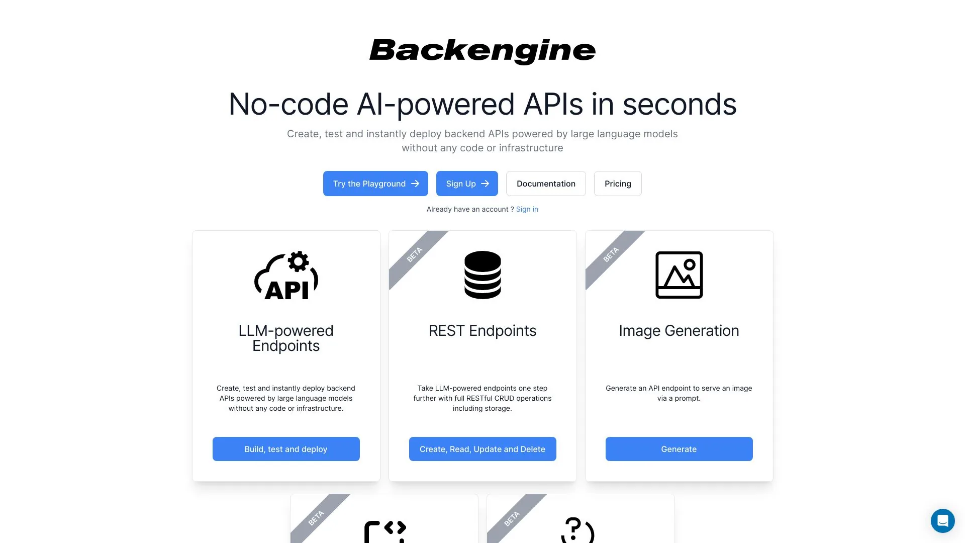 Backengine screenshot