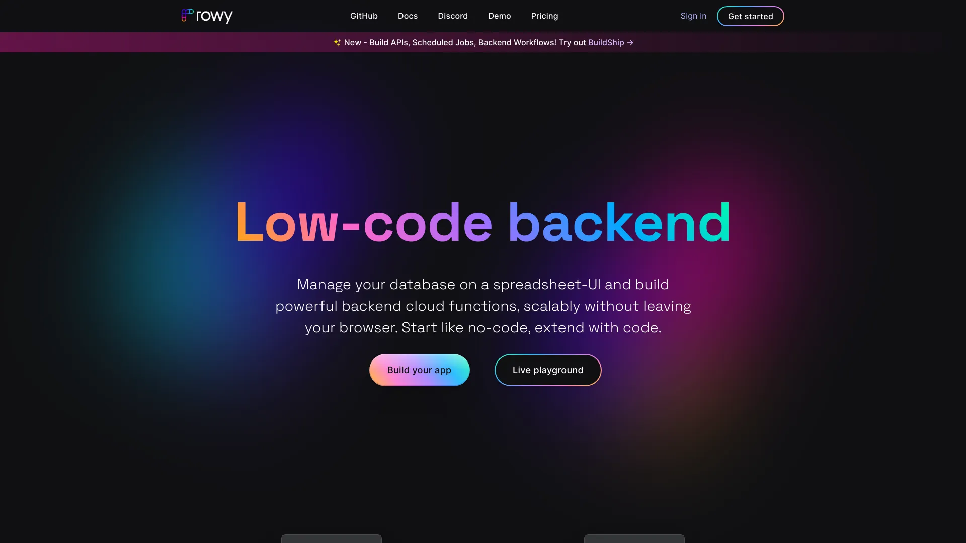 Rowy screenshot