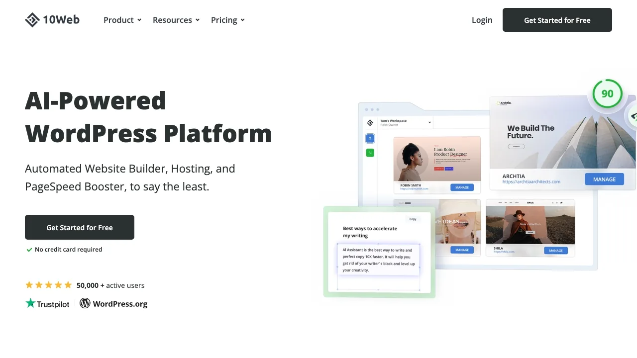 10Web screenshot