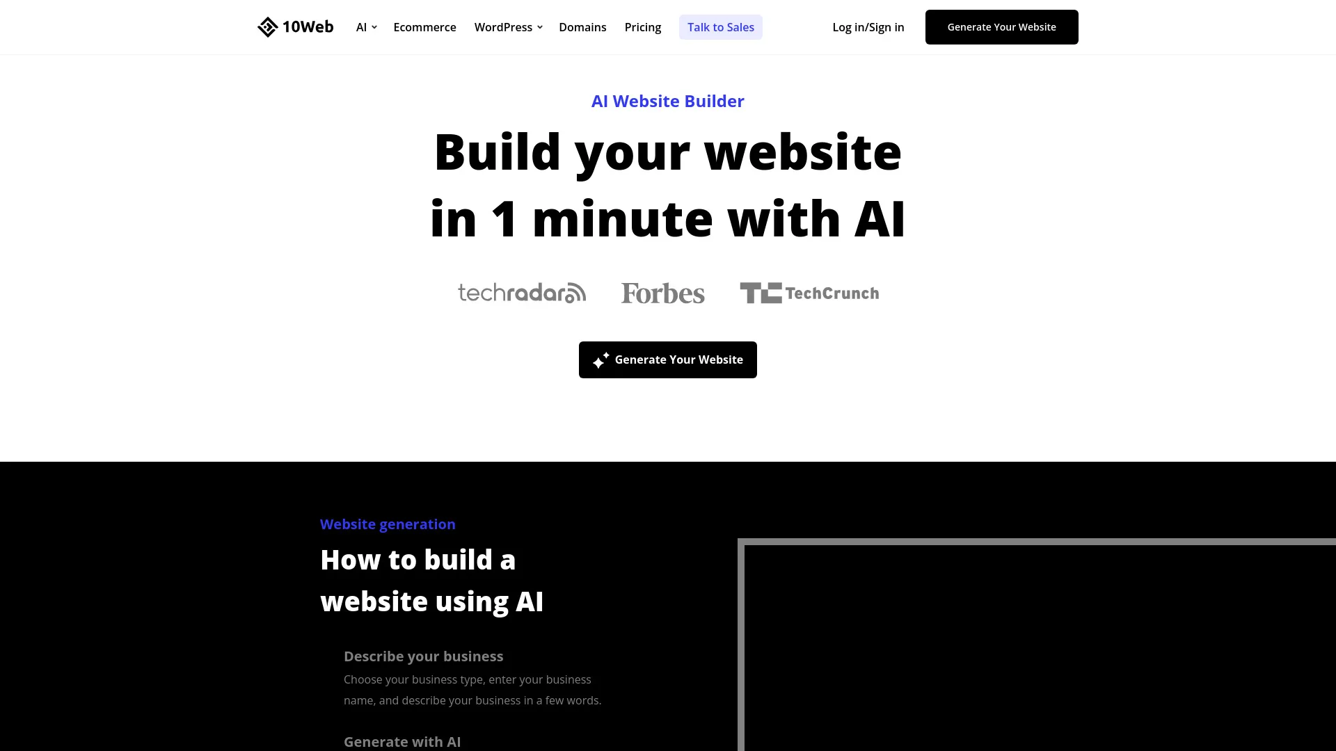 10Web AI Website Builder screenshot