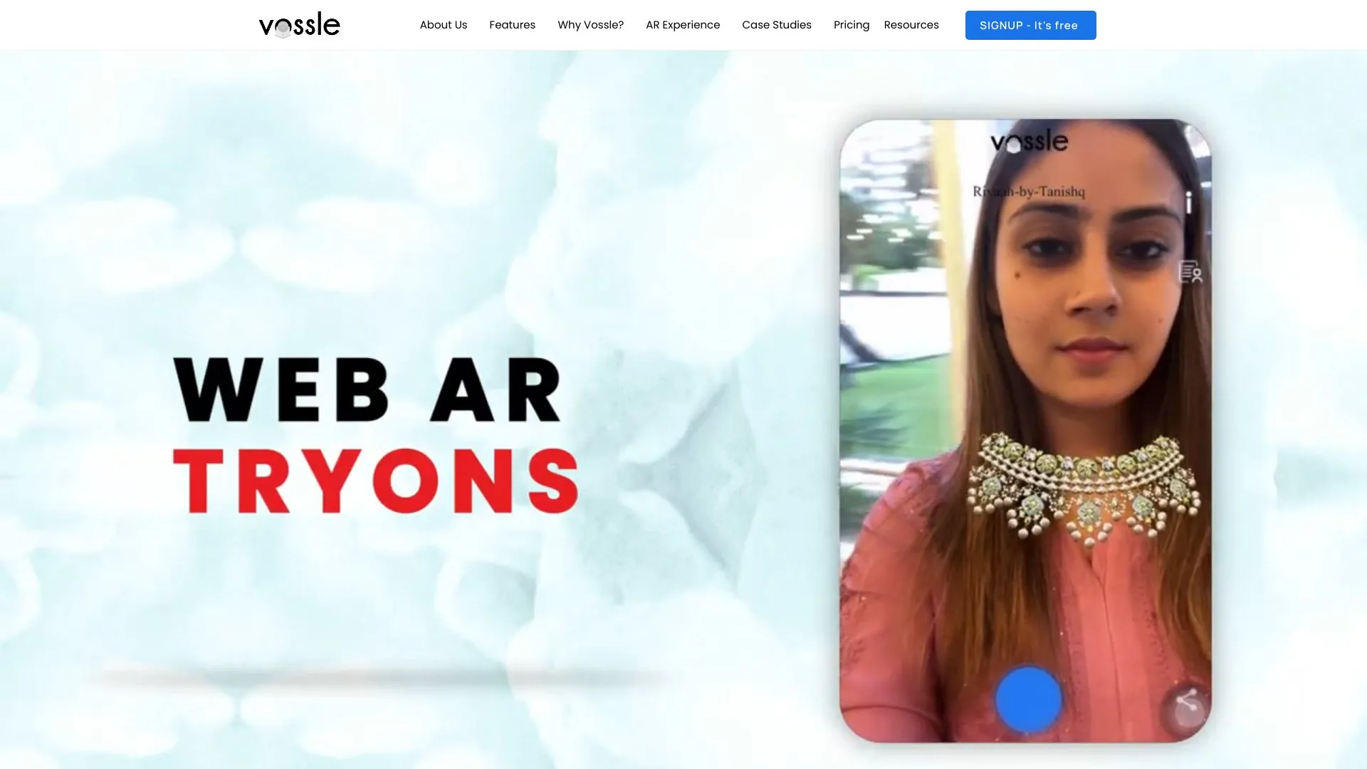 Vossle: No-code AI for immersive WebAR screenshot